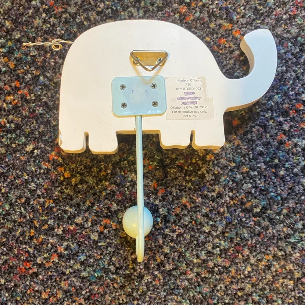 Hobby Lobby Blue And White Polka Dot 3D Elephant Nursery Clothes Hanger